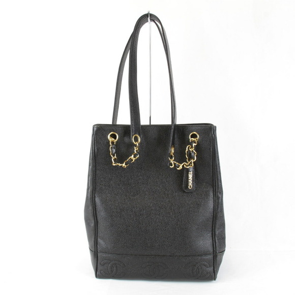 CHANEL Black Leather Shoulder Bag - Picture 1 of 9